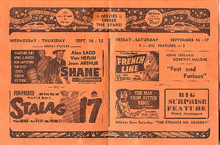 Starlite Drive-In Theatre - 1955 Flyer